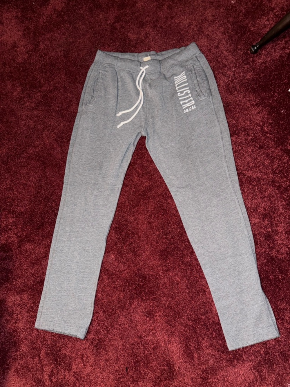 Hollister Light Gray Men's Sweatpants with Drawstring